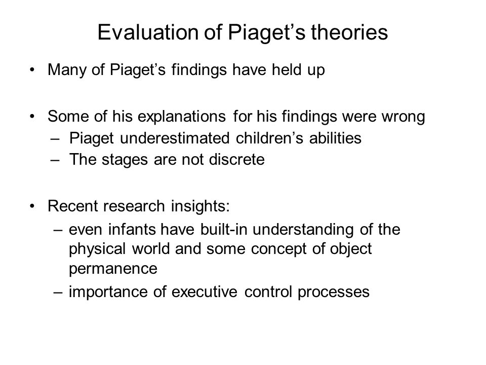 Piaget underestimated children's abilities hotsell